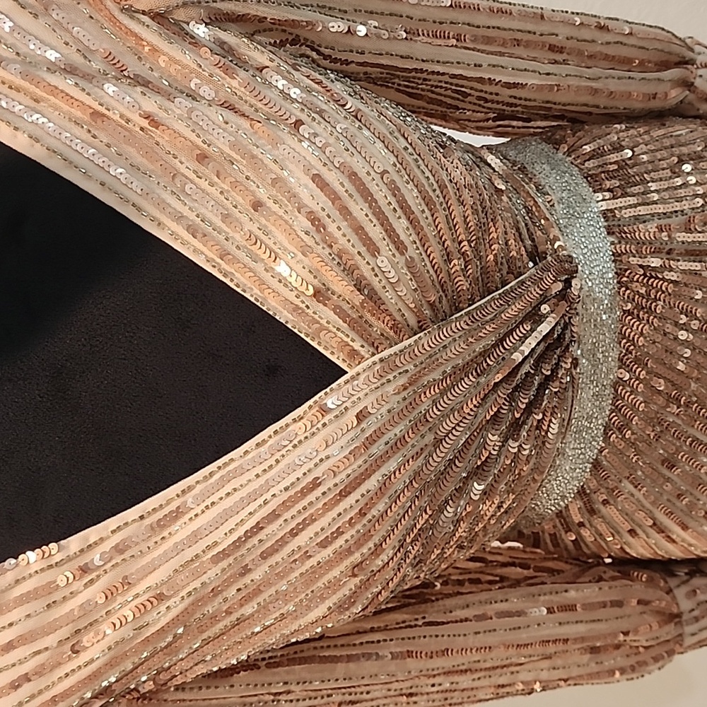 Mac Duggal Glittering Gown in Rose Gold Style 5501 Sz 8